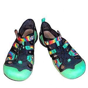 {Keen} Tie dye Rainbow Multicolor Green Whisper Water Shoes